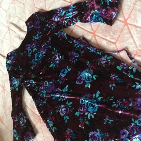 Kids Purple Flower Dress - Picture 2 of 3